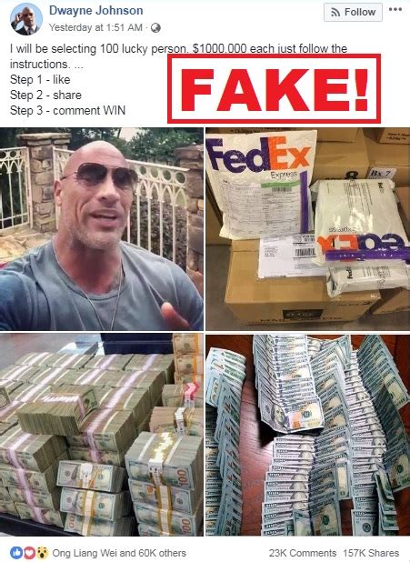 Viral Facebook post claiming Dwayne 'The Rock' Johnson is .